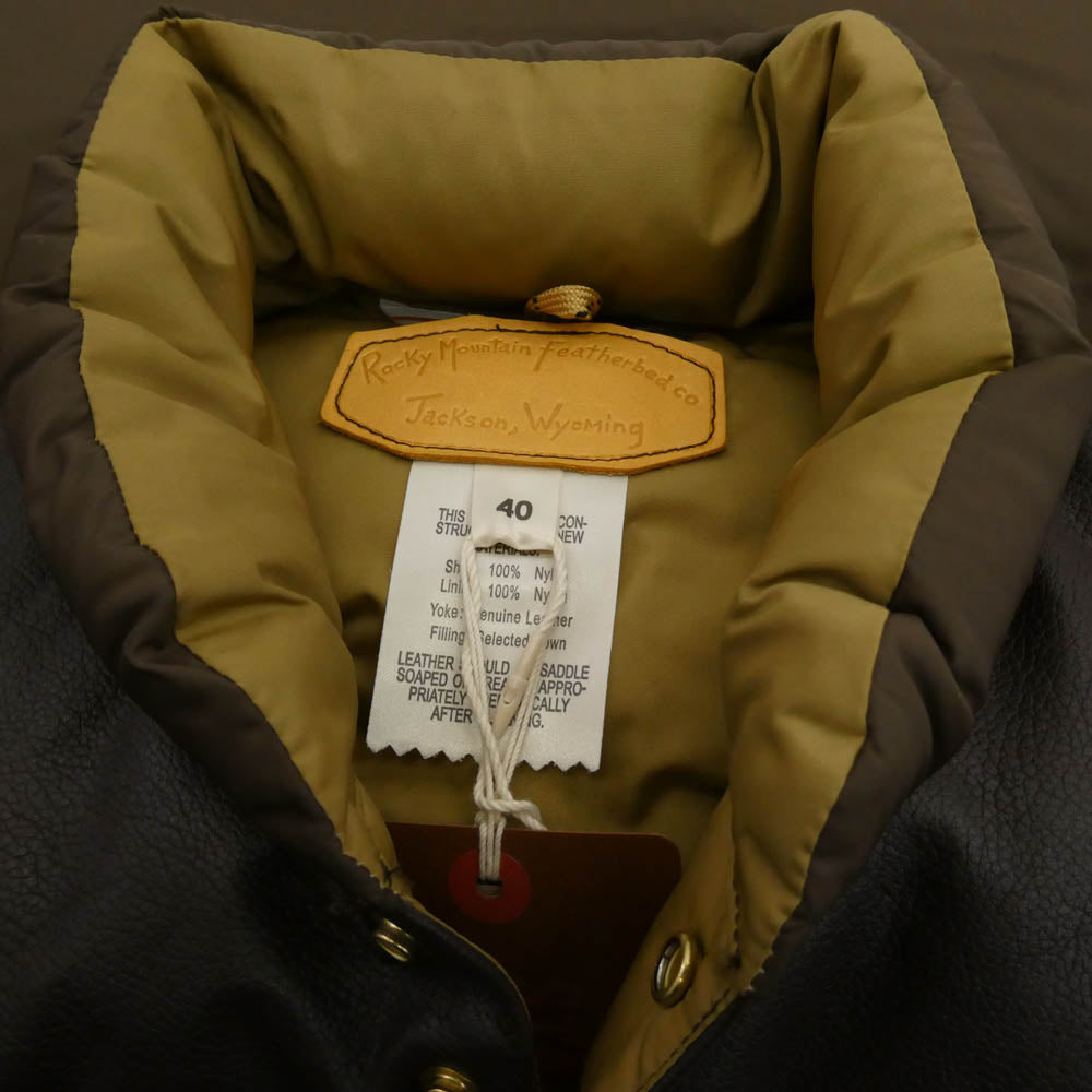 STANDARD CALIFORNIA スタンダードカリフォルニア 25AW 290-252-22 Rocky Mountain Featherbed ロッキーマウンテンフェザーベッド SD DOWN VEST レザーヨーク切替 ダウンベスト ブラウン系 40【中古】