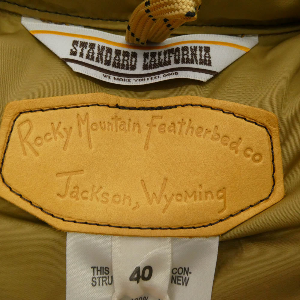STANDARD CALIFORNIA スタンダードカリフォルニア 25AW 290-252-22 Rocky Mountain Featherbed ロッキーマウンテンフェザーベッド SD DOWN VEST レザーヨーク切替 ダウンベスト ブラウン系 40【中古】