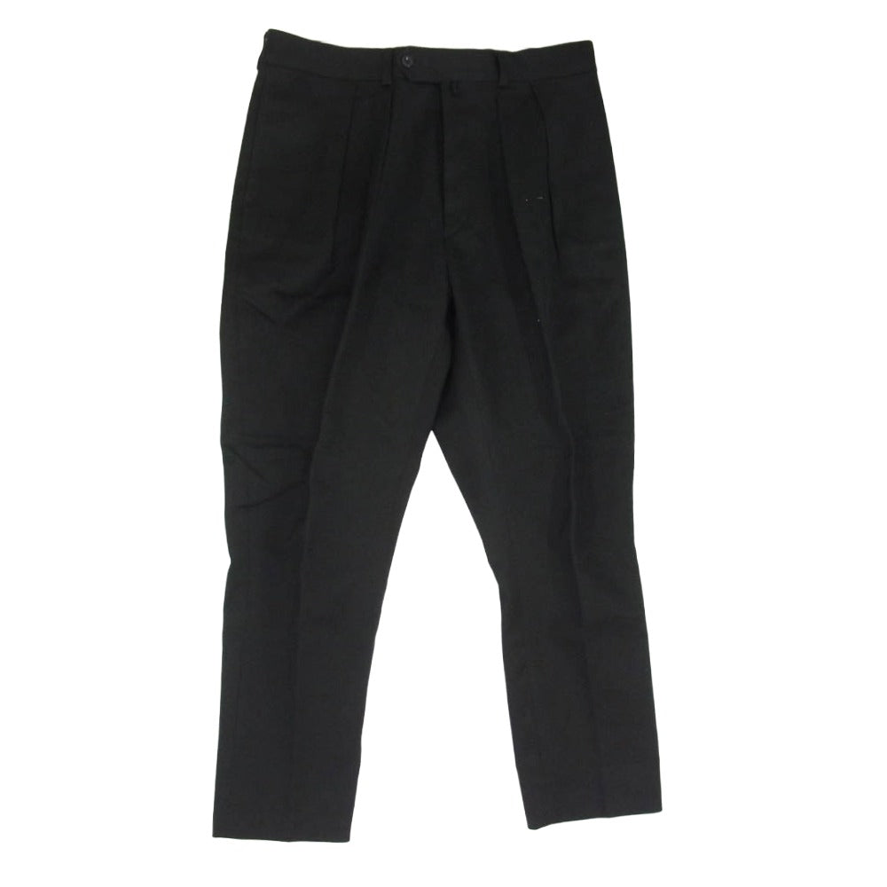 ニート cotton pique taperd コットンピケ 2タック ワイド テーパード スラックスパンツ ブラック系 50【中古】