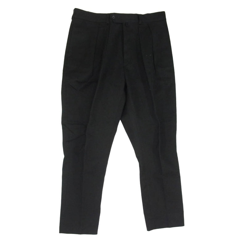 ニート cotton pique taperd コットンピケ 2タック ワイド テーパード スラックスパンツ ブラック系 50【中古】