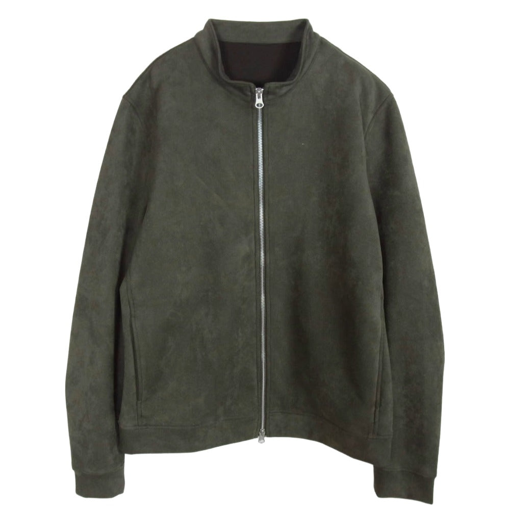 ハリス Danboal Knit Suede Riders JK ダンボールニット生地 フェイクスエード シングル ライダースジャケット カーキ系 42【中古】