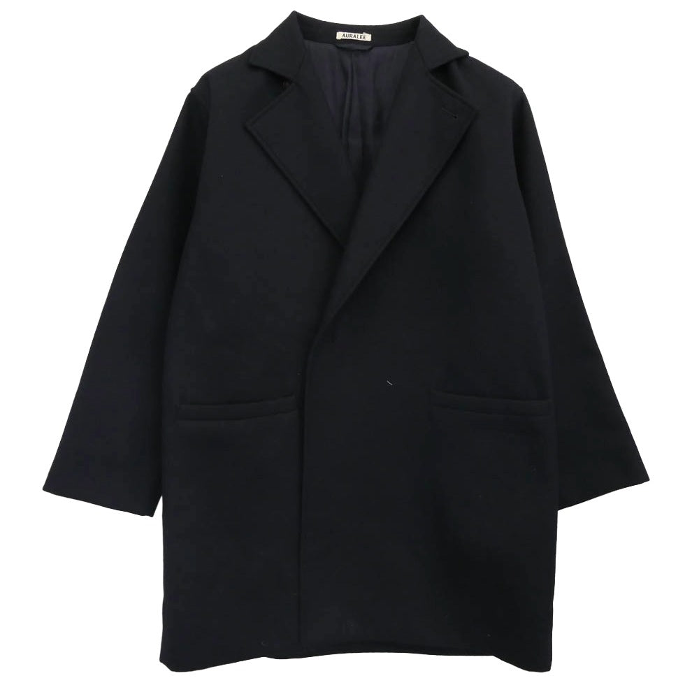 AURALEE オーラリー 18AW A8AC01LM LIGHT MELTON OVER COAT ライトメルトン オーバー コート ネイビー系 3【中古】