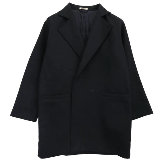 AURALEE オーラリー 18AW A8AC01LM LIGHT MELTON OVER COAT ライトメルトン オーバー コート ネイビー系 3【中古】