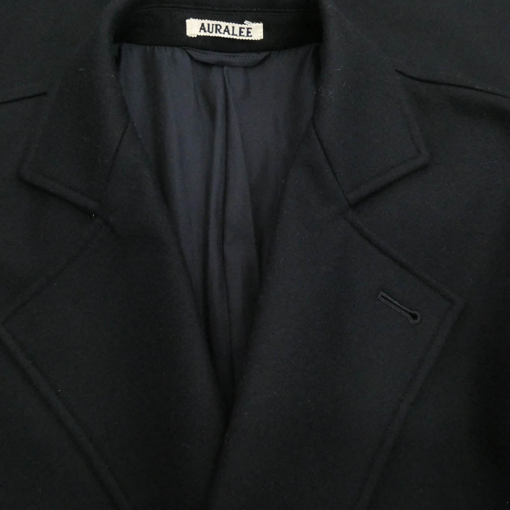 AURALEE オーラリー 18AW A8AC01LM LIGHT MELTON OVER COAT ライトメルトン オーバー コート ネイビー系 3【中古】
