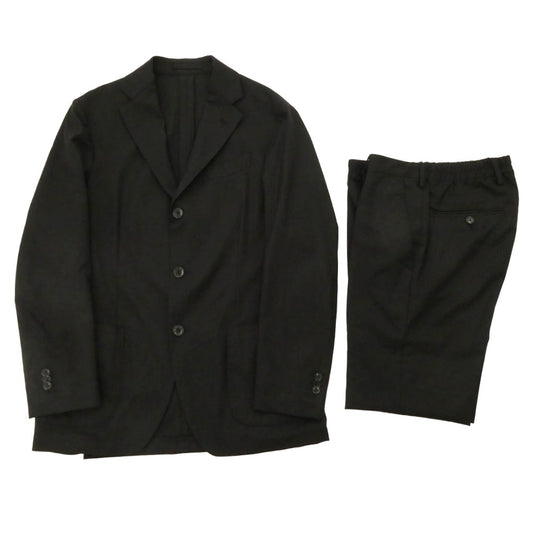 LARDINI ラルディーニ 722-A イタリア製 easy wear イージーウェア 3B テーラードジャケット スラックスパンツ セットアップ ブラック系 46 7REG【中古】