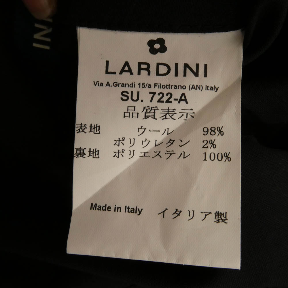 LARDINI ラルディーニ 722-A イタリア製 easy wear イージーウェア 3B テーラードジャケット スラックスパンツ セットアップ ブラック系 46 7REG【中古】