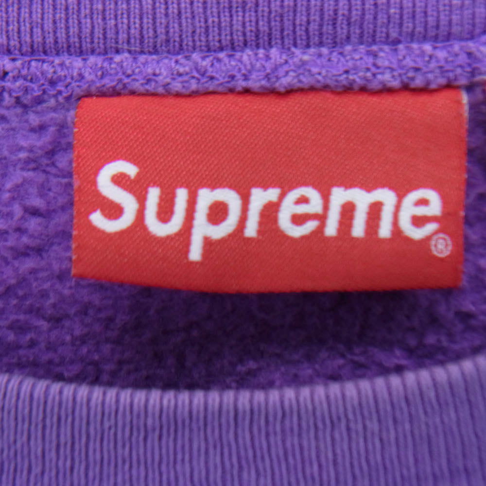Supreme シュプリーム 18AW World Famous Crewneck Sweatshirts ワールド フェイマス ロゴ刺繍 クルーネック スウェット シャツ パープル XL パープル系 XL【中古】