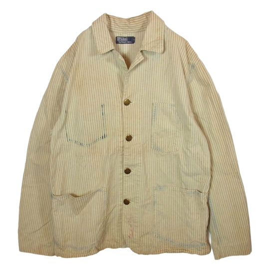 POLO RALPH LAUREN ポロ・ラルフローレン ヒッコリーストライプ カバーオール ジャケット ベージュ系 L【中古】