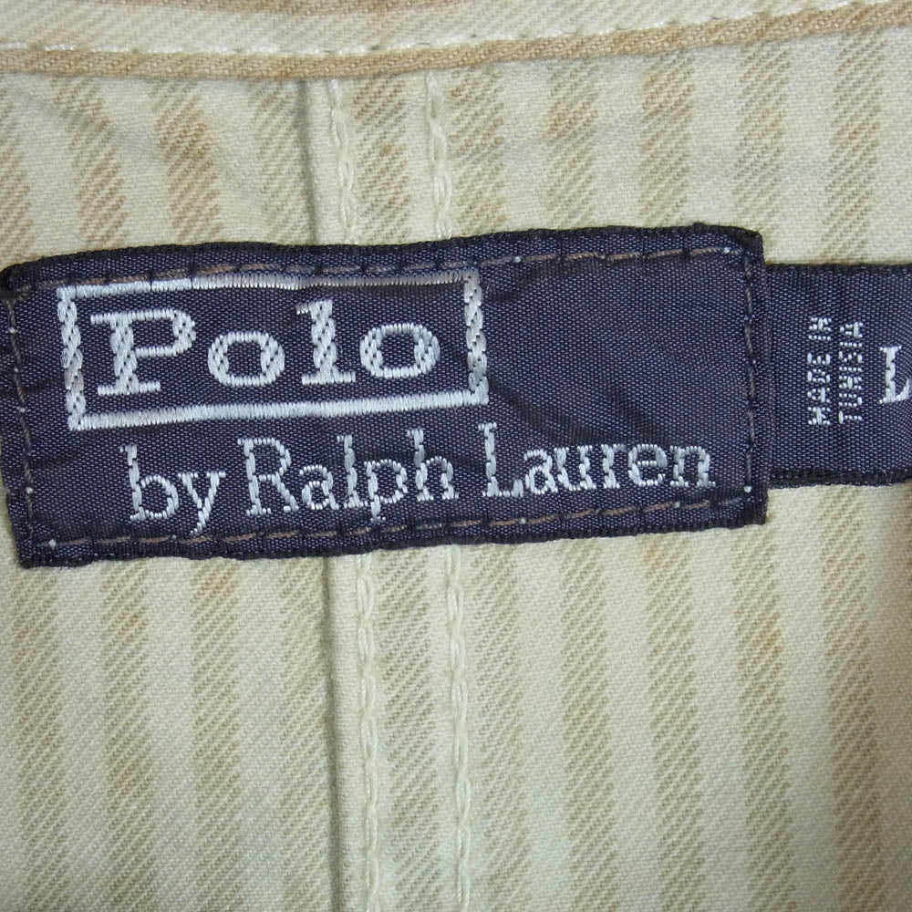 POLO RALPH LAUREN ポロ・ラルフローレン ヒッコリーストライプ カバーオール ジャケット ベージュ系 L【中古】