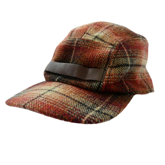 RRL ダブルアールエル ジェット キャップ ウール チェック ブラウン系 赤茶色系 L【中古】