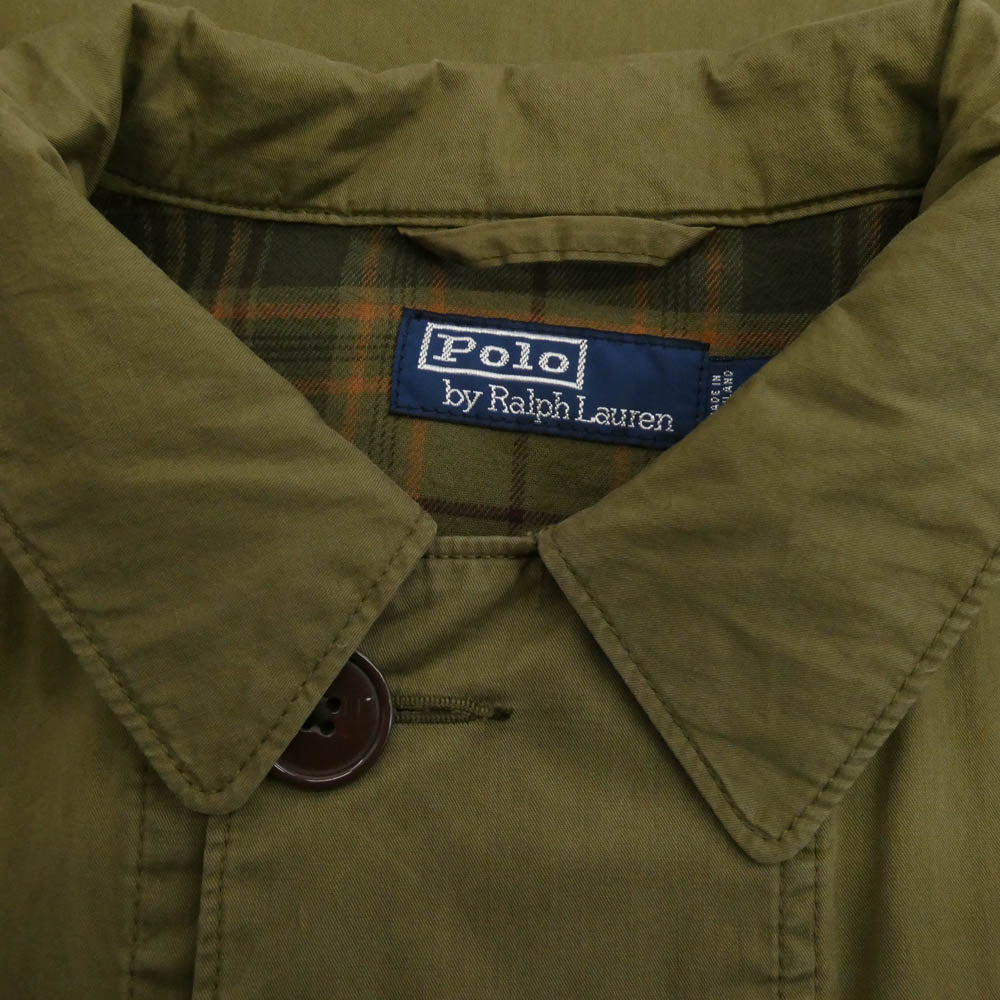 POLO RALPH LAUREN ポロ・ラルフローレン balmacan coat バルマカン コート ステンカラーコート カーキ系 L【中古】