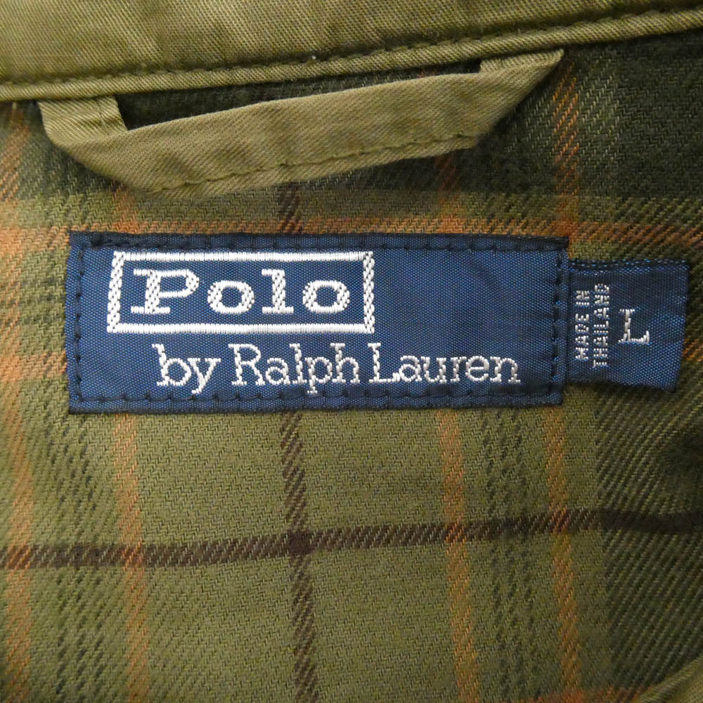 POLO RALPH LAUREN ポロ・ラルフローレン balmacan coat バルマカン コート ステンカラーコート カーキ系 L【中古】