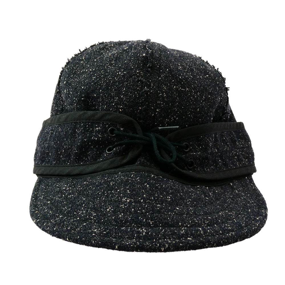 RRL ダブルアールエル ウール シルク混 ハンティング キャップ 帽子 ネイビー系 ブラック系 L【中古】