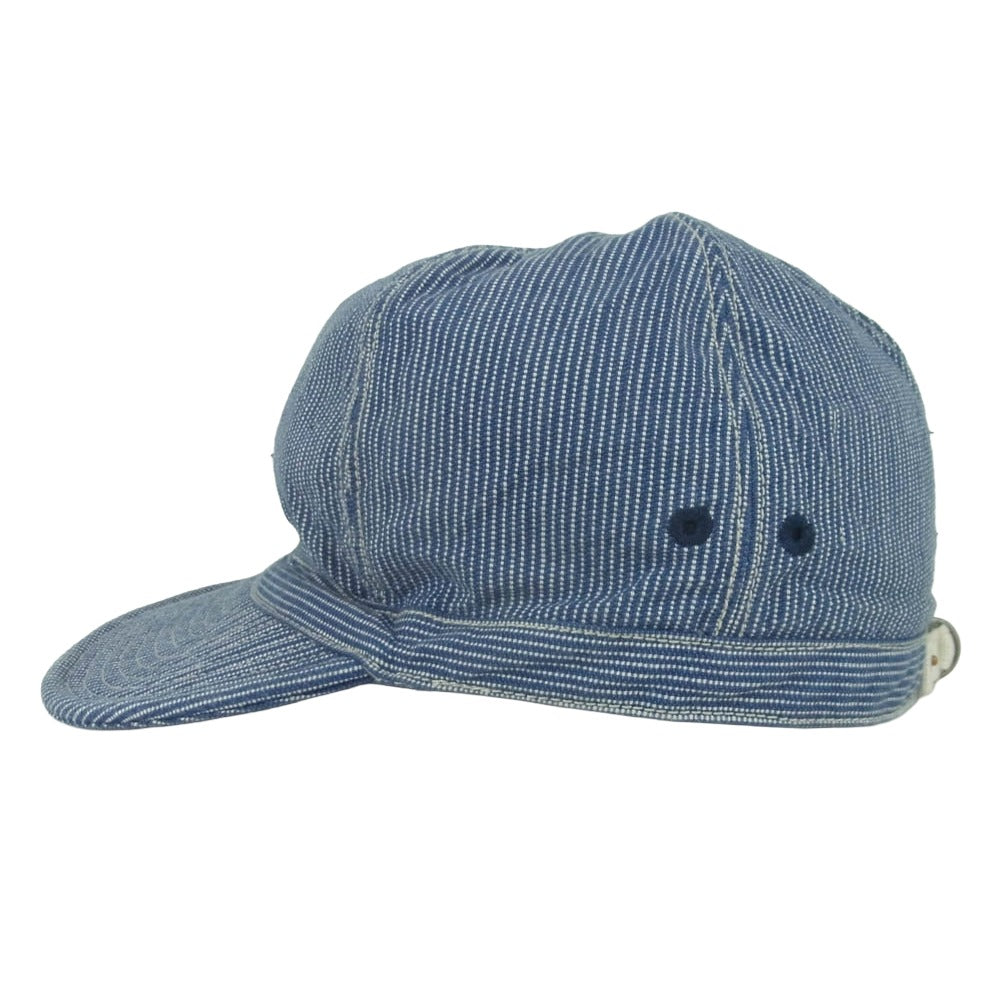 RRL ダブルアールエル エンジニア ヒッコリーストライプ ワーク キャップ インディゴブルー系 ONE SIZE ONLY【中古】