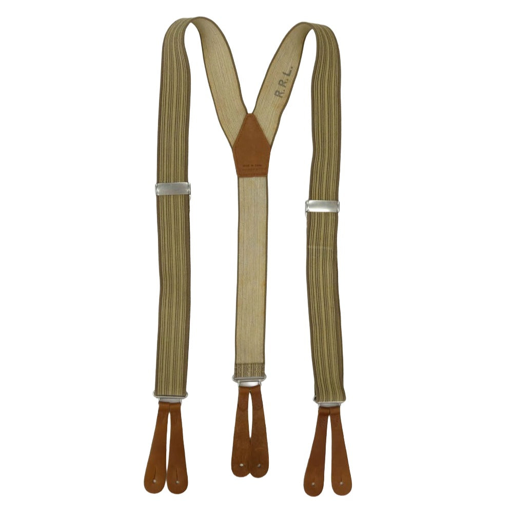 RRL ダブルアールエル suspenders サスペンダー ベージュ系 ブラウン系【中古】