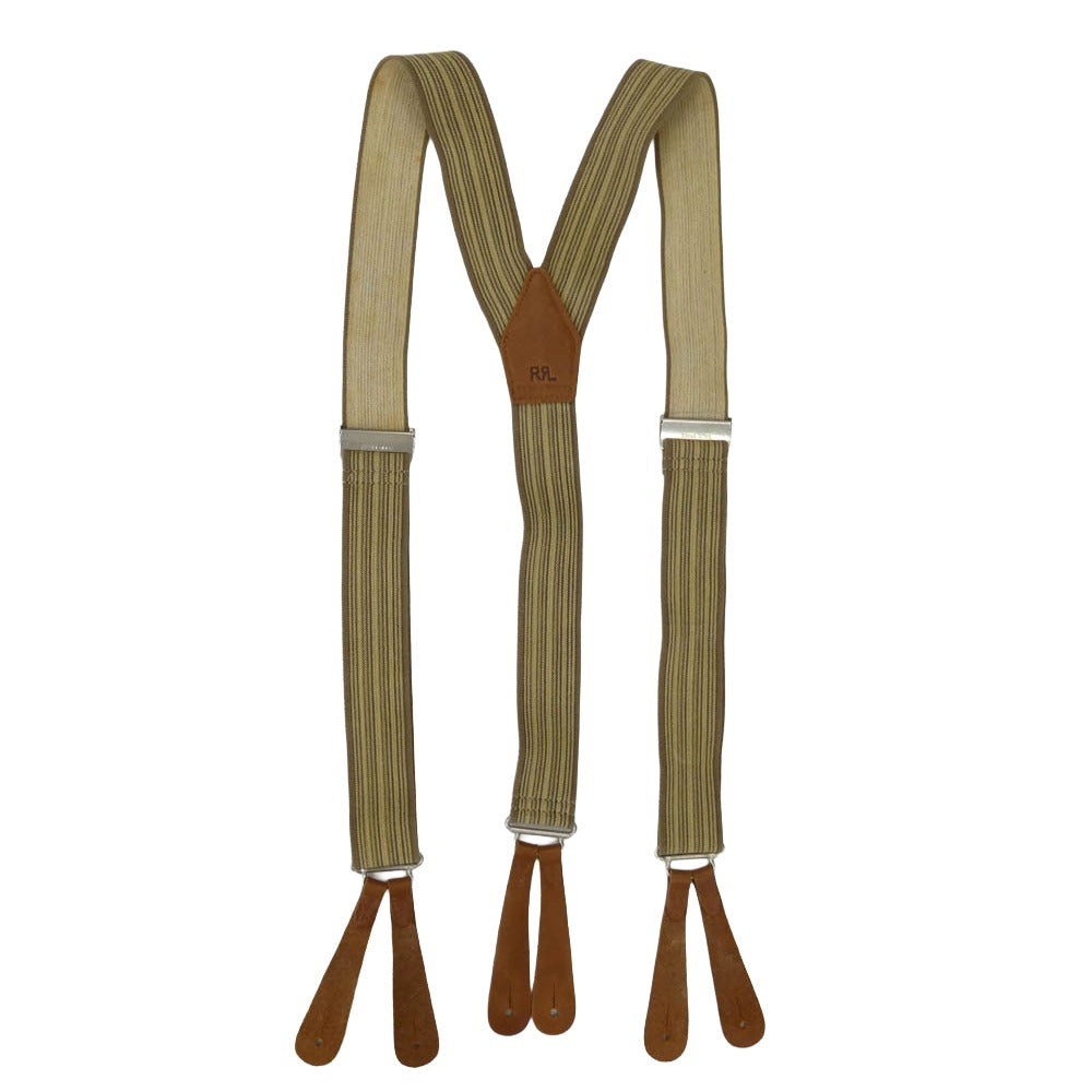 RRL ダブルアールエル suspenders サスペンダー ベージュ系 ブラウン系【中古】