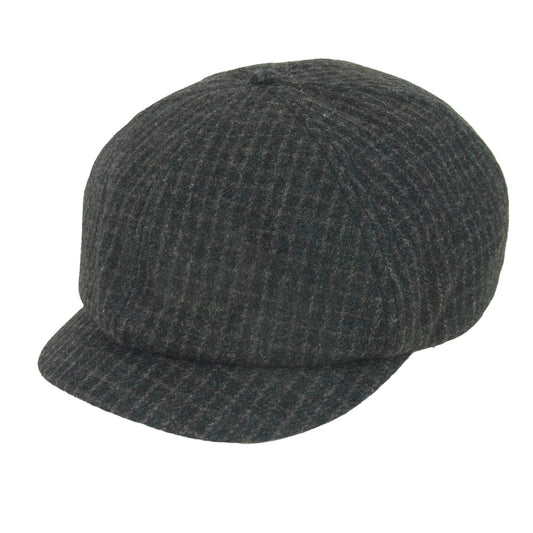 RRL ダブルアールエル Wool Newsboy Cap ウール チェック ニュースボーイ キャップ キャスケット 帽子 チャコール系 L【中古】