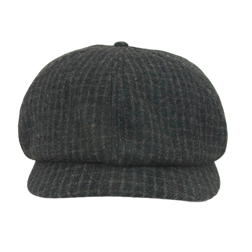 RRL ダブルアールエル Wool Newsboy Cap ウール チェック ニュースボーイ キャップ キャスケット 帽子 チャコール系 L【中古】