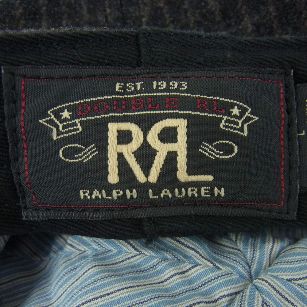 RRL ダブルアールエル Wool Newsboy Cap ウール チェック ニュースボーイ キャップ キャスケット 帽子 チャコール系 L【中古】
