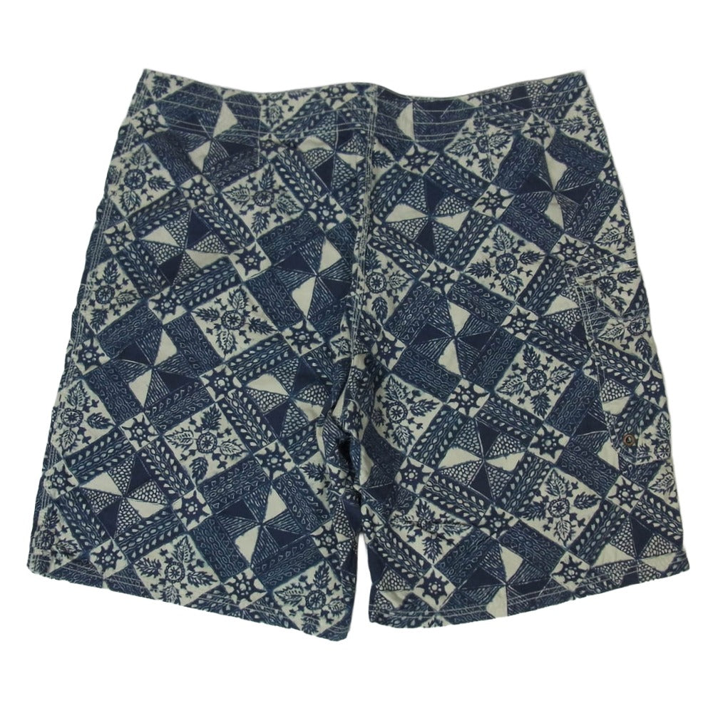 RRL ダブルアールエル パッチワーク柄 サーフショーツ ボード ショーツ ネイビー系 38【中古】