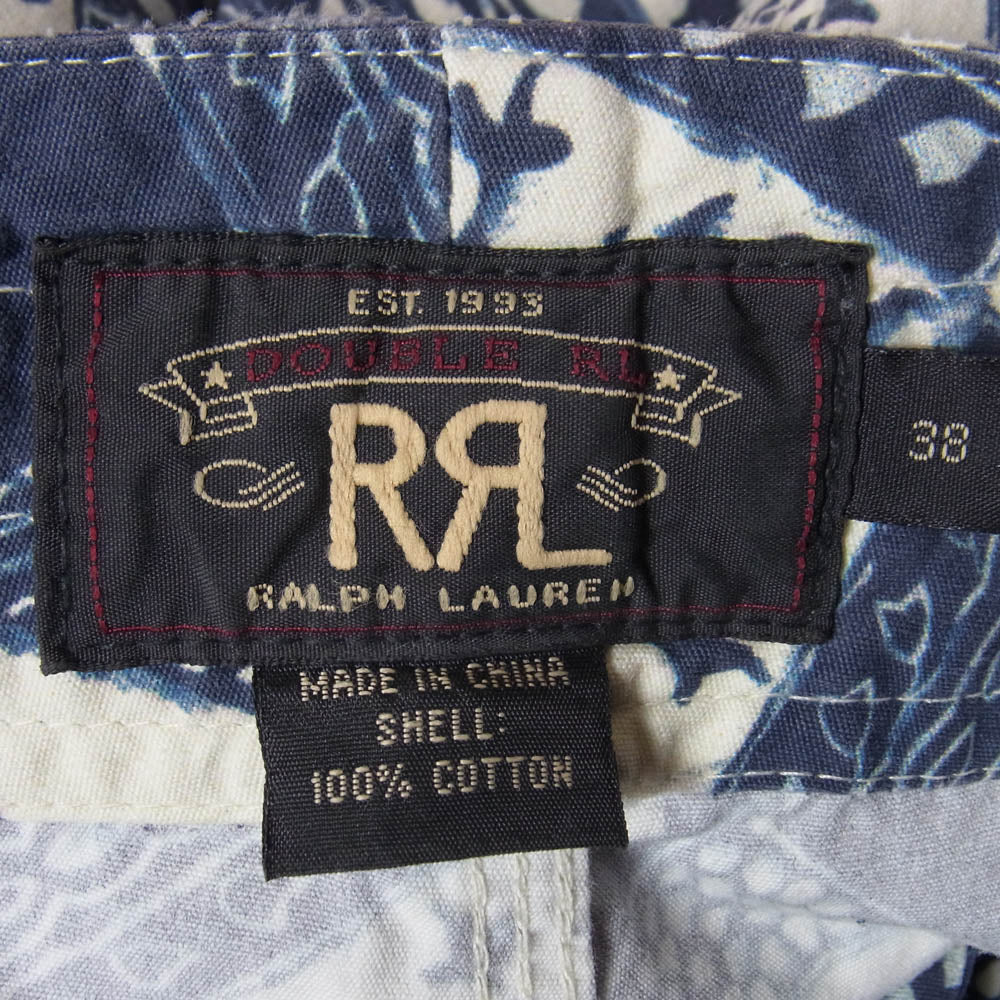 RRL ダブルアールエル パッチワーク柄 サーフショーツ ボード ショーツ ネイビー系 38【中古】