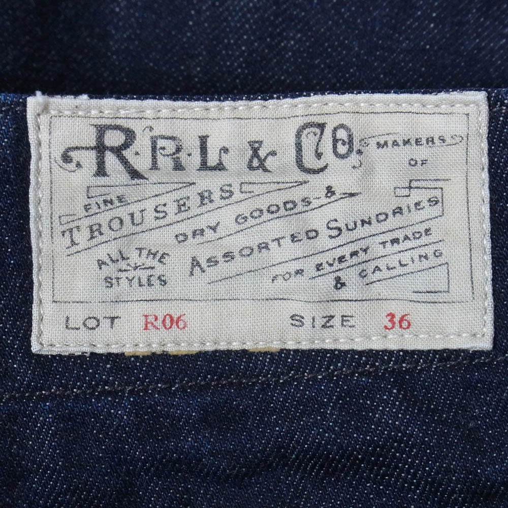 RRL ダブルアールエル LOT R06 シンチバック デニム トラウザー パンツ インディゴブルー系 36【中古】