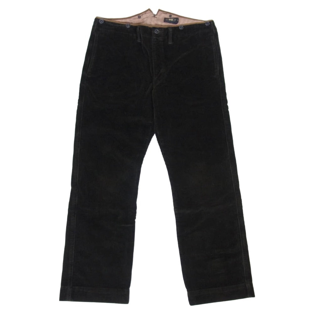 RRL ダブルアールエル 1930sモデル シンチバック 太畝コーデュロイ ワークパンツ ダークブラウン系 36【中古】