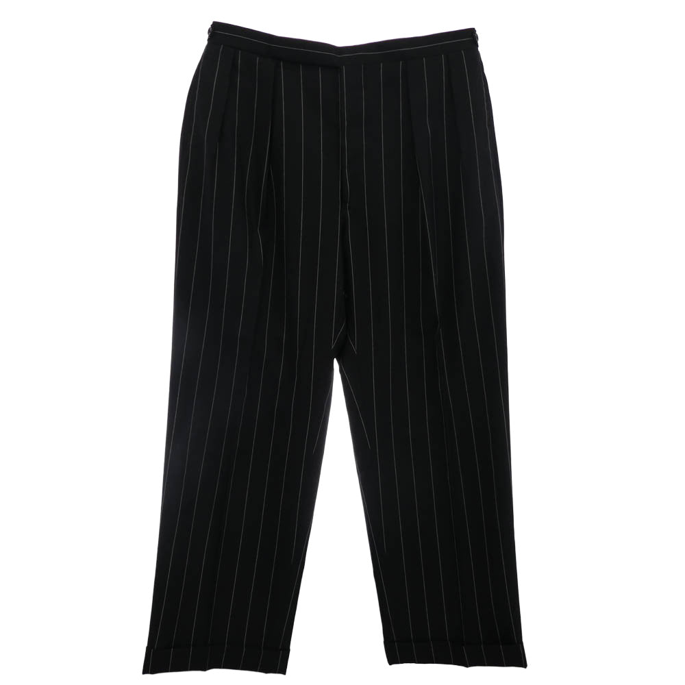 RALPH LAUREN ラルフローレン Purple Label パープルレーベル ダブルブレスト ストライプ スーツ ブラック系 43REG 109CM【中古】