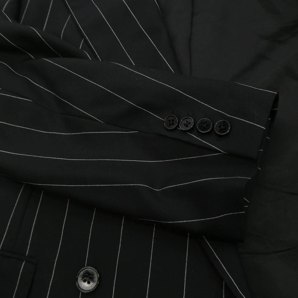 RALPH LAUREN ラルフローレン Purple Label パープルレーベル ダブルブレスト ストライプ スーツ ブラック系 43REG 109CM【中古】