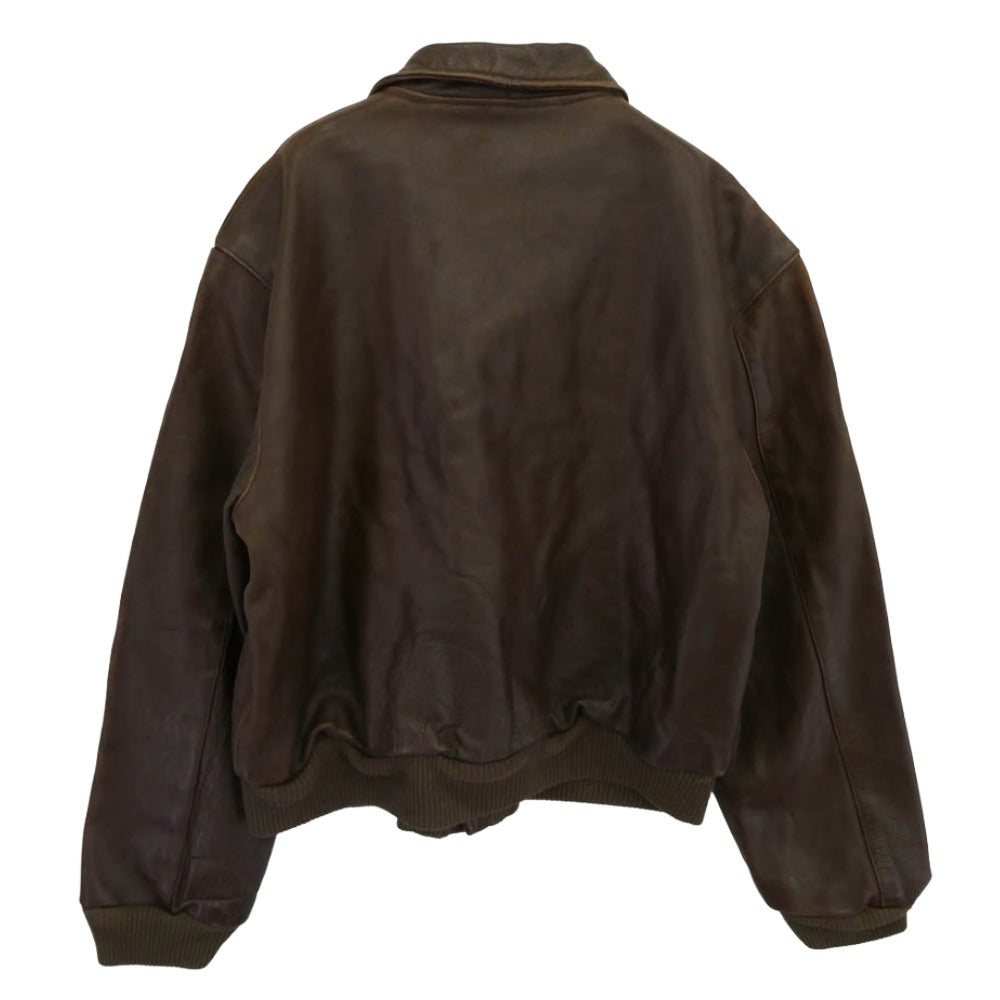 RRL ダブルアールエル 90s 初期 USA製 3スタータグ 三ツ星タグ A-2 レザー ジャケット ブラウン系 L【中古】