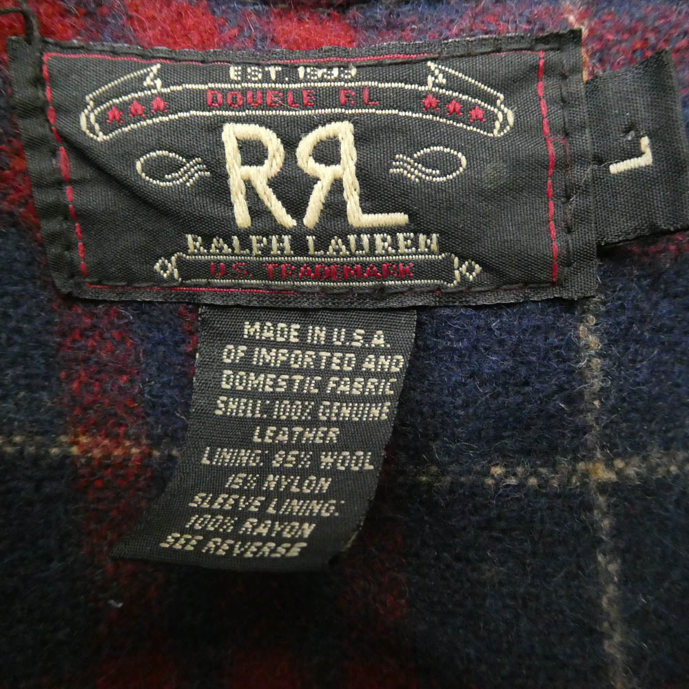RRL ダブルアールエル 90s 初期 USA製 3スタータグ 三ツ星タグ A-2 レザー ジャケット ブラウン系 L【中古】