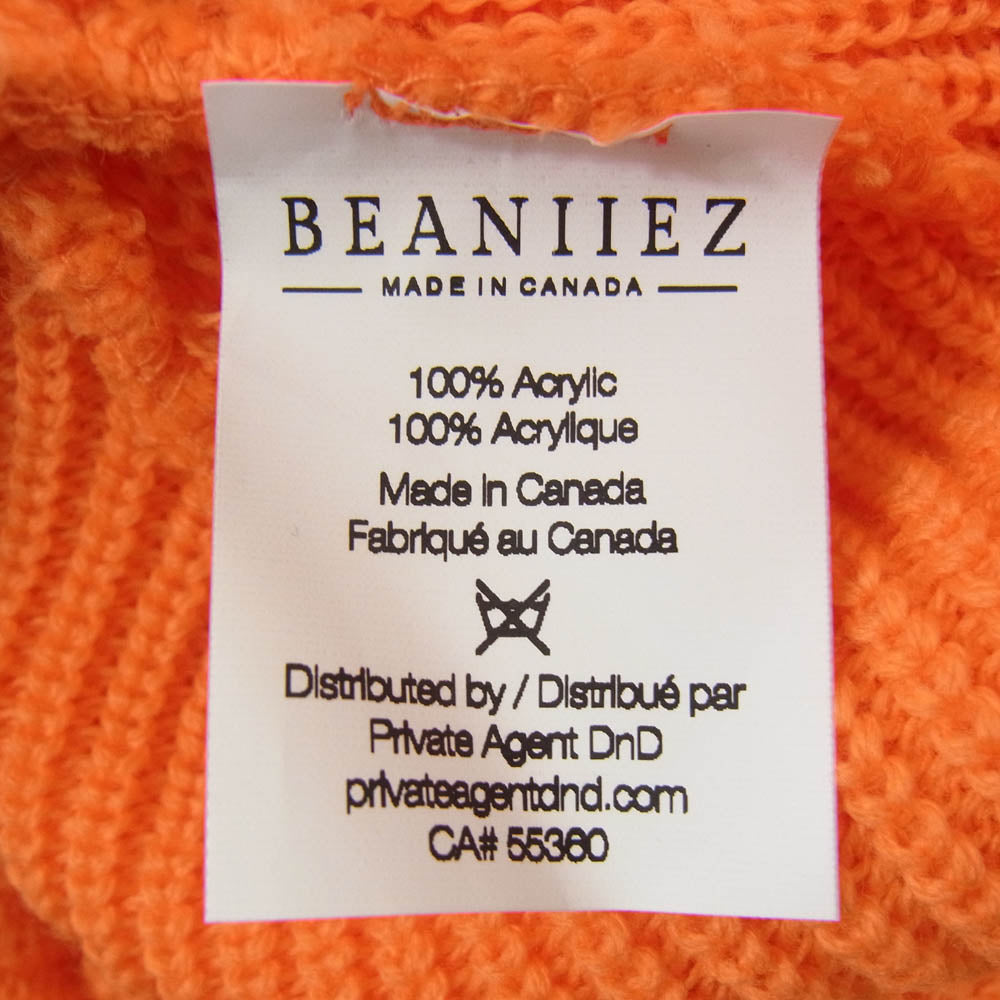 HideandSeek ハイドアンドシーク Cursive Logo Knit CAP ニット キャップ オレンジ系【美品】【中古】
