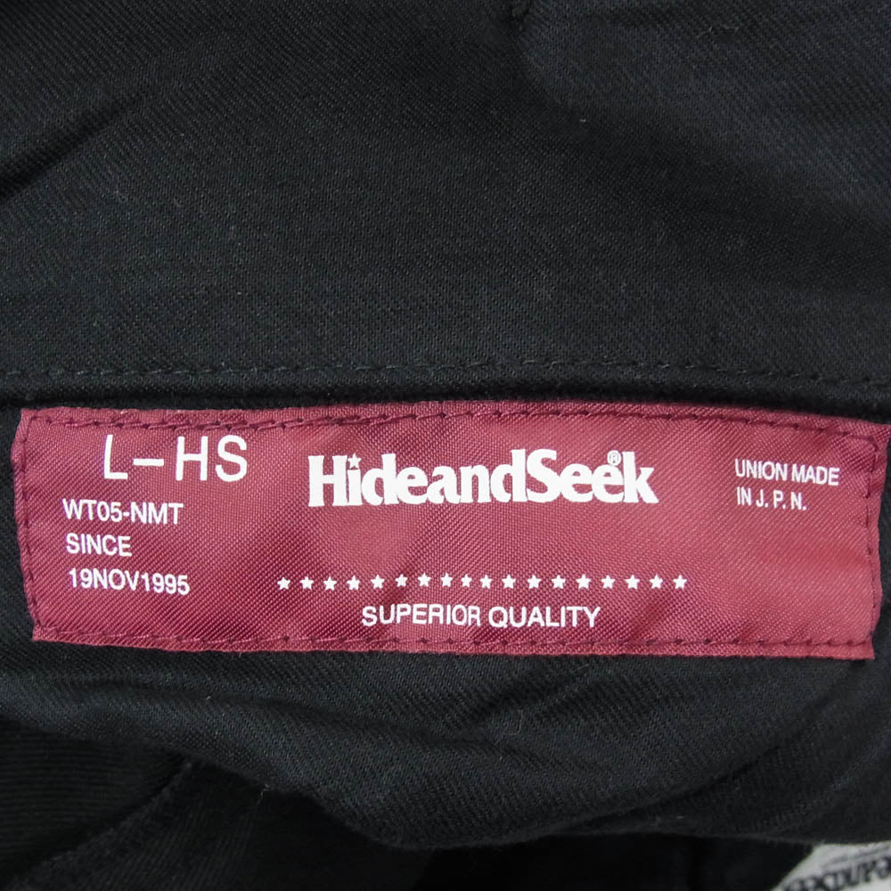 HideandSeek ハイドアンドシーク 24aw HP-010924 Work Slacks ワーク スラックス ボトム パンツ ブラック系 L【極上美品】【中古】