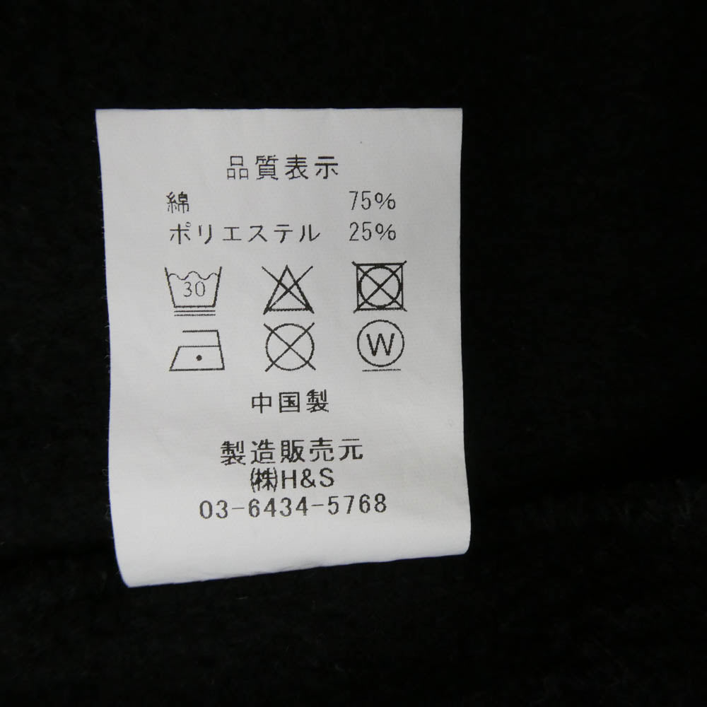 HideandSeek ハイドアンドシーク HC-120724 College Hooded Sweat Shirt カレッジ ロゴ プルオーバー パーカー ブラック系 L【中古】