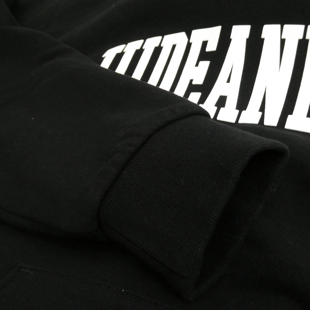 HideandSeek ハイドアンドシーク HC-120724 College Hooded Sweat Shirt カレッジ ロゴ プルオーバー パーカー ブラック系 L【中古】