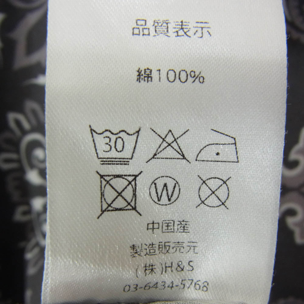 HideandSeek ハイドアンドシーク HS-030124 Bandana Pattern L/S Shirt バンダナ 長袖 シャツ グレー系 L【美品】【中古】