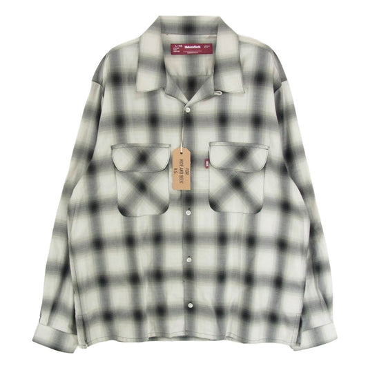 HideandSeek ハイドアンドシーク HS-030224 Ombre Check L/S Shirt オンブレチェック 長袖 シャツ ブラック系 L【新古品】【未使用】【中古】