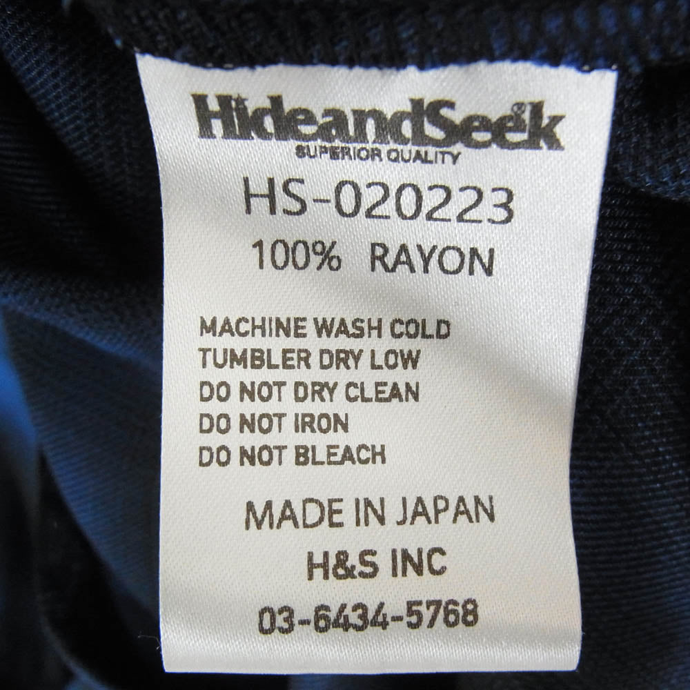 HideandSeek ハイドアンドシーク 23SS HS-020223 Ombre Check L/S Shirt オンブレチェック 長袖 シャツ ネイビー系 L【新古品】【未使用】【中古】