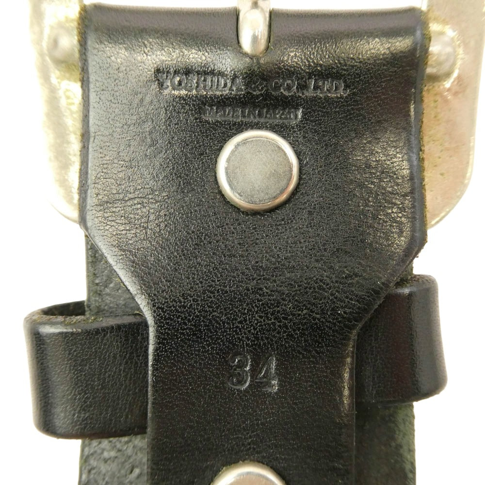 TENDERLOIN テンダーロイン HTC PORTER T-STUDS BELT レザー スタッズ ベルト ブラック系 34【中古】