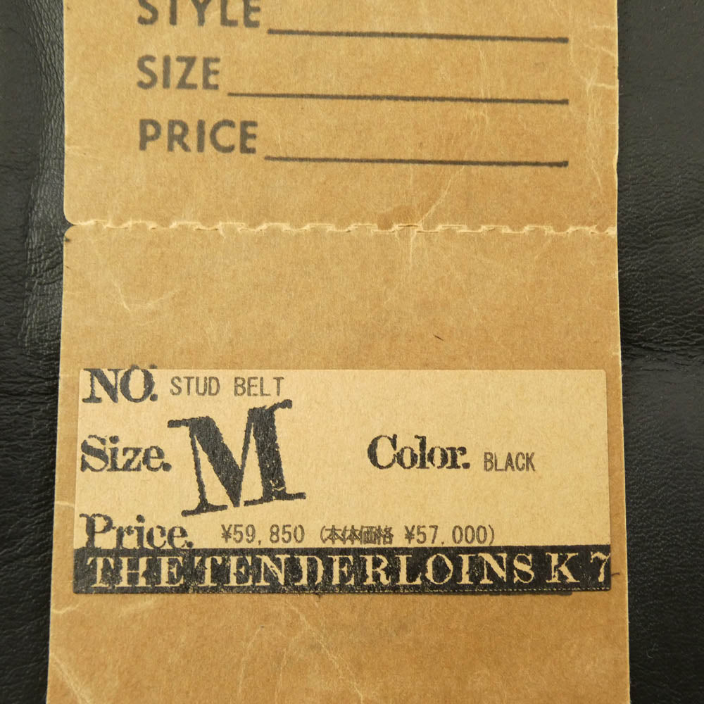 TENDERLOIN テンダーロイン HTC PORTER T-STUDS BELT レザー スタッズ ベルト ブラック系 34【中古】