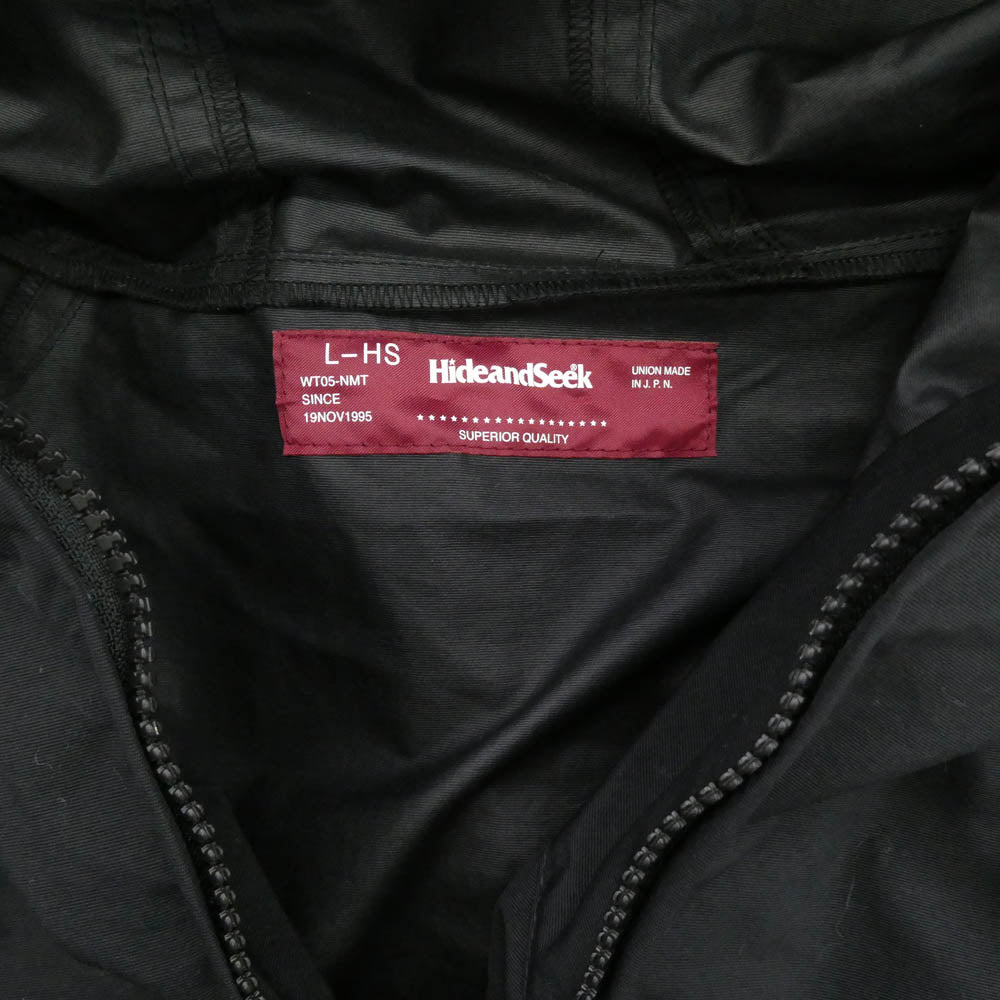 HideandSeek ハイドアンドシーク 23SS HJ-010123 Nylon Zip Jacket ナイロン ジップ ジャケット ブラック系 グレー系 L【極上美品】【中古】