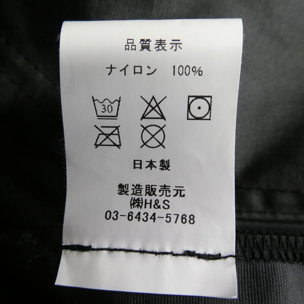 HideandSeek ハイドアンドシーク 23SS HJ-010123 Nylon Zip Jacket ナイロン ジップ ジャケット ブラック系 グレー系 L【極上美品】【中古】