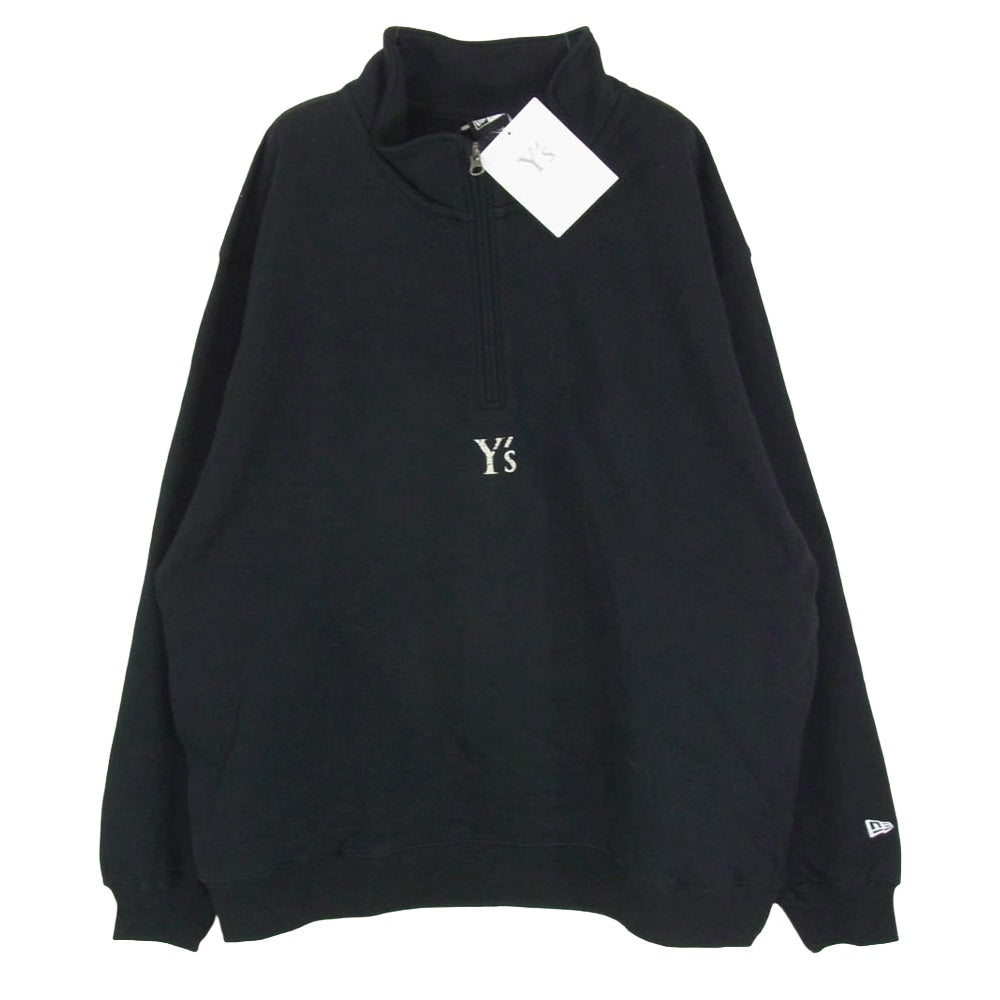 Y's Yohji Yamamoto ワイズ ヨウジヤマモト YL-T82-951 × NEW ERA ニューエラ オーバーサイズ ハーフジップ スウェット生地 プルオーバー ジャケット ブラック系 5【極上美品】【中古】
