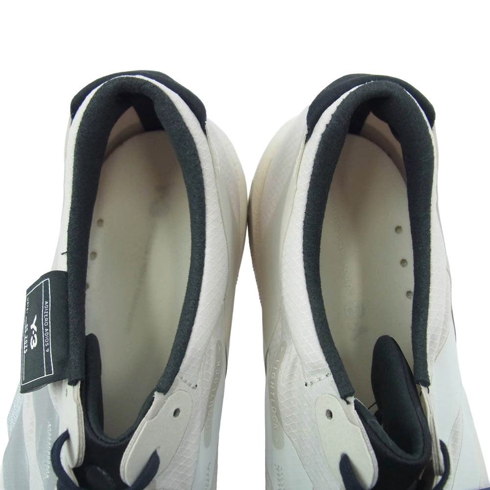 Y-3 Yohji Yamamoto ワイスリー ヨウジヤマモト JS3152 ADIOS 9 アディオス9 ローカット スニーカー ランニングシューズ オフホワイト系 27.5cm【美品】【中古】