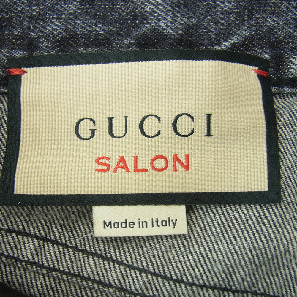 GUCCI グッチ 723498 XDB9C SALON フローラルエンブロイダリー付き デニムパンツ ブラック ブラック系 24【新古品】【未使用】【中古】