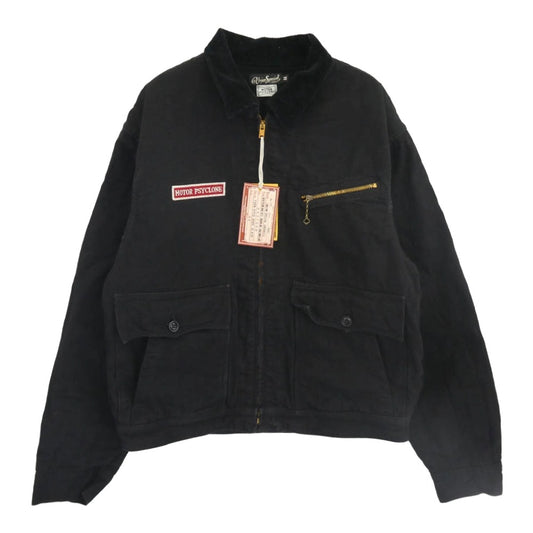 FREEWHEELERS フリーホイーラーズ 2431009 UNION SPECIAL OVERALLS SCREAMING SKULL GARAGE WORKER JACKET ワークジャケット ブラック系 44【新古品】【未使用】【中古】