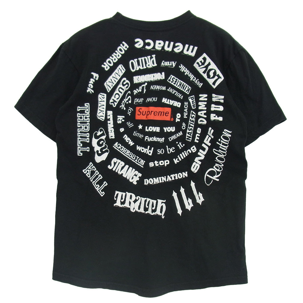 Supreme シュプリーム 21ss spiral Tee スパイラル 半袖 Tシャツ ブラック系 S【中古】