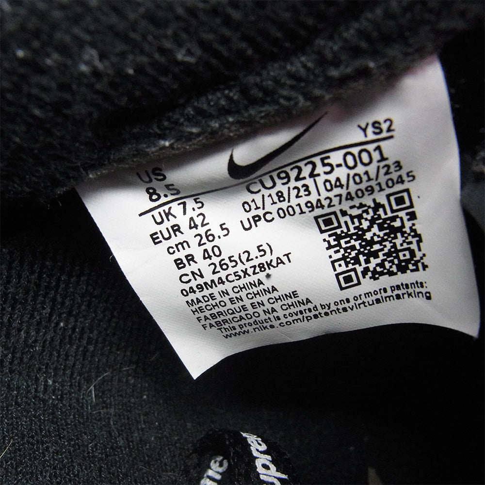 Supreme シュプリーム CU9225-001 × Nike Air Force 1 Low ナイキ エアフォース1 ロー スニーカー ブラック系 26.5cm【中古】