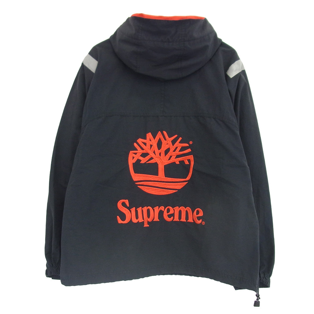 Supreme シュプリーム 21ss Timberland Reflective Taping Anorak ティンバー ランド アノラック パーカー ジャケット ブラック系 S【中古】