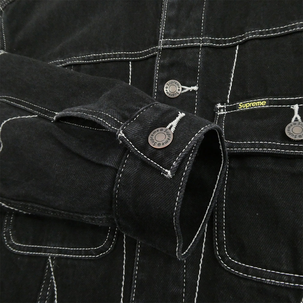 Supreme シュプリーム 23aw Radial Embroidered Denim Trucker Jacket Black ラディアル エンブロイダリー デニム トラッカー ジャケット ブラック系 S【中古】